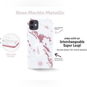 Loopy | iPhone XR/11 Rose Marble Metallic Case